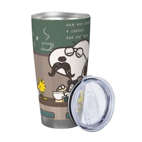 マグカップ スヌーピー(3) コーヒーカップ コンビニカップ 保冷 保温 タンブラー ステンレス製 大容量 真空断熱マグ 蓋付き 持ち運び 直接ドリップ 車用 600ml Straw Three-piece Set