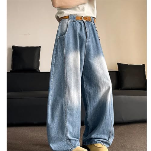 Men's Y2K Streetwear Jeans Harajuku Style Loose Fit Polished Distressed Denim Pants Hip Hop Trousers3