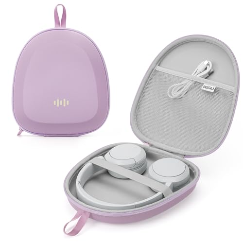 Image of Headphone Case Hard Shell Super-Slim for Sony /JBL /Bose /Soundcore Anker /BERIBES KVIDIO TOZO JLab Over-Ear Headphones Universal Portable Travel Organizer Bag (Purple)
