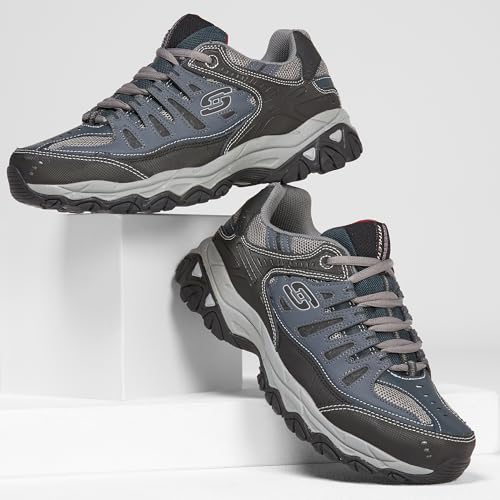 Image of Skechers Men's Afterburn M. Fit Fashion Sneakers - Leather Upper, Memory Foam Insole, Rubber Outsole
