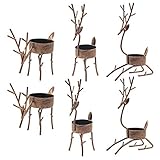 Funpeny Reindeer Tea Light Candle Holders, 6 Pack Iron Christmas Decoration for Party Dining Table Centerpeice Decorative