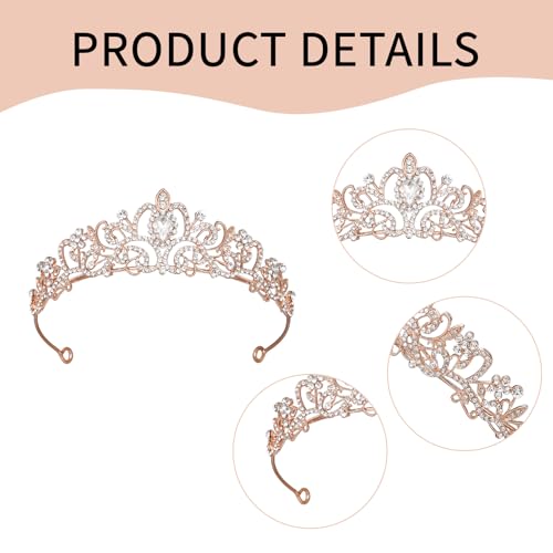 Prinzessinnenkrone Eleganter,Damen Diadem Crown Kristall,Eleganter Strasssteine,Königin Krone Dekoration,Hochzeit Braut Kristall Tiara,für Hochzeiten,Abschlussbälle,Festumzüge,Geburtstagsfeiern