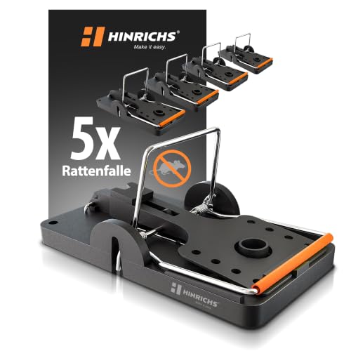Hinrichs Rattenfalle 5 Stück, Schlagfalle mit Köderschale...