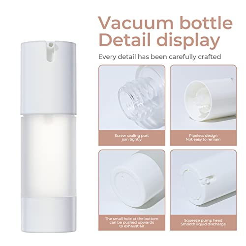 Longway 3Pcs Empty Refillable Airless Pump Bottle,Travel Foundation Containers,Airless Cosmetic Pump Bottle For Hand Sanitizer, Toner,Gel,Hair Oil, Lotion And Face Cream (1Oz/30Ml, Frosted) #TOP2