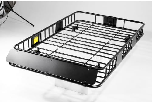 Roof Rack Basket with Net,Rooftop Steel Roof Rack,Cargo Carrier with 250 Lbs Capacity,Extension Black Car Top Luggage Holder 64"x 39" Universal for SUV/Wagon/Seden