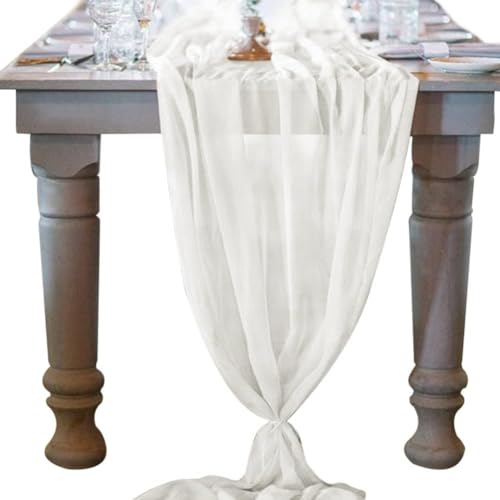 Table Runner-72*304cm (28*120inch) Chiffon Gauze Table Runner Extra Long