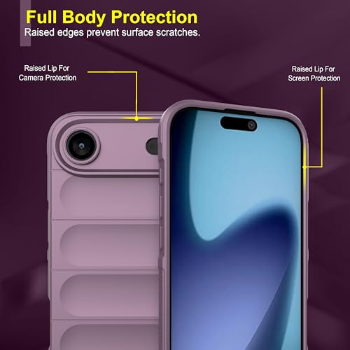 Image of amazon basics Back Case Cover for iPhone 17 Air | Compatible for iPhone 17 Air Back Cover | Liquid Silicon Magic Case with Camera Protection | Lavender