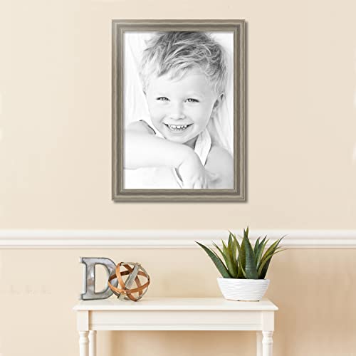 Arttoframes 19X27 Inch Silver Grey Ridged Frame Wood Picture Frame, 2Wom0066-83186-939-19X27 #TOP1