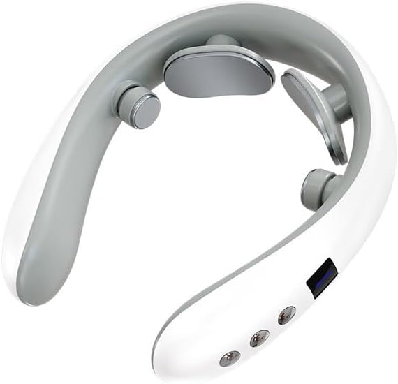 Neck Massager with Heat, Lymphatic Drainage Massager with 10 Modes&16 Levels, Portable Intelligent Neck Massager for Women Men Gifts-a