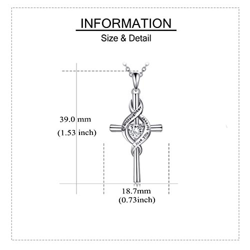 ONEFINITY Granddaughter Nana Grandma Gifts Sterling Silver Granddaughter Grandma Nana Necklace I love You Forever Cross Infinity Jewelry for Women Mothers Day Gifts4