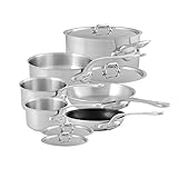 Mauviel Tri-Ply M'Urban 10 Piece Set Cast SS Handle stainless pots, brushed stainless steel