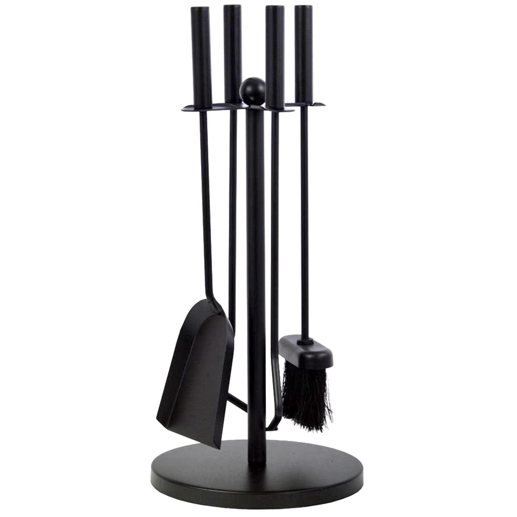 Garden Mile 5pc Companion Sets For Fireplaces Heavy Duty Steel Fire Tools For Wood Burner Fire Tongs Fire Poker Shovel Brush Fireplace Tools Fireplace Accessory Tool Set for Wood Burners & Fire Pits