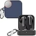 [2 Pack] easyBee Case Compatible with CMF Buds 2a Earbuds Charging Cover, 2 Keychain Anti-Lost Strap, Soft Liquid Silicone Ultra Thin Shockproof Protective Kit - Black and Blue