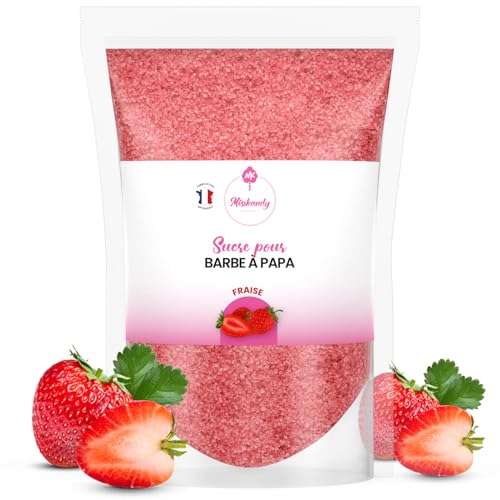 Misskandy-Azúcar para Algodón de Azúcar, Fresa 500GR (Sabores y Colorantes Naturales) Fresa