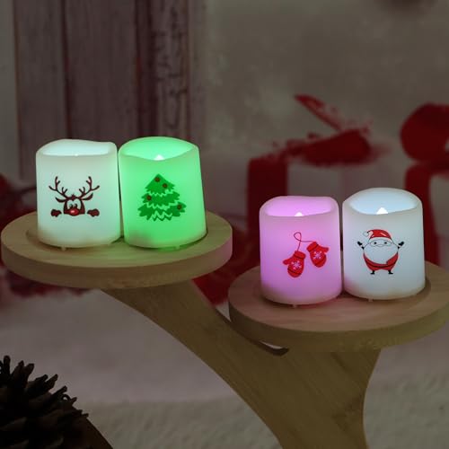 Image of Christmas Battery Operated Flameless Color Changing Votive Candles 12 PCS