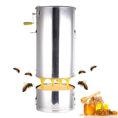 ステンレス製 蜂蜜分離器 手動式 大容量採蜜機 過ネット付と 蜂蜜抽出 養蜂器具 3級濾過プログラム 分解可能でお手入れが簡単 ミツバチ養殖 業務用 家庭用 濾過器 蜜こし器(ナイロンフィルター)