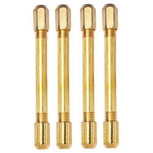 NULYLU 4pcs Double-head Drill Jewelry Pin Vise Drill Press Accessories Diamond Drill Bits Jewelry Drill Wire Tool Mini Pin Vise Carving Tool Mini Hand Drill Repair Chuck Bit Tools Golden