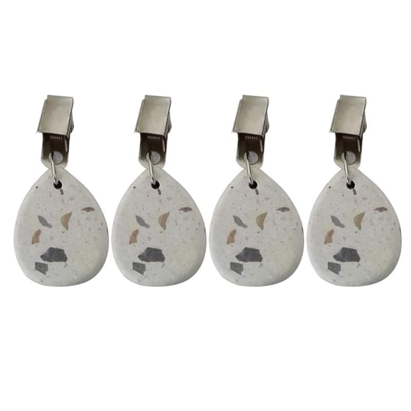 Pinces pour Nappe, Clips de Couverture Table, Poids draperie, for, Rideau extérieur, Douche, Pendentif Jardin, 4 Paquets