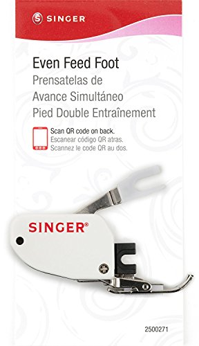 SINGER Piedino a pressa: il piede di alimentazione uniforme è ideale anche per abbinare plaid o strisce e tessuti da cucire con pisolino o pila, per evitare che si spostino