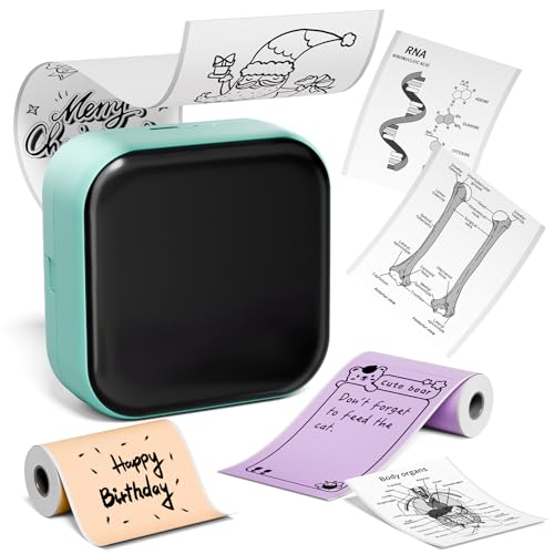 Print Pods Mini Printer, Sticker Maker Machine M02X, Mini Portable Pocket with Sticker, Bluetooth