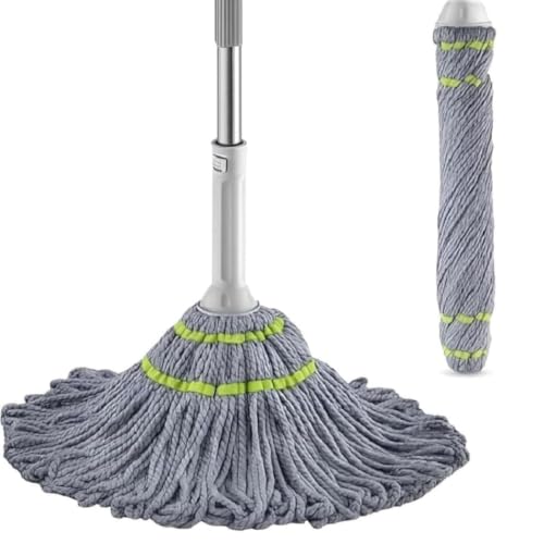 Image of Twist Mop with Long Handle | Super Absorbent Microfiber Floor Cleaning Mop | Easy Twist Wringing Wet & Dry Cleaner for Tile, Marble, Granite & Wooden Floors | Home, Kitchen & Bathroom Cleaning