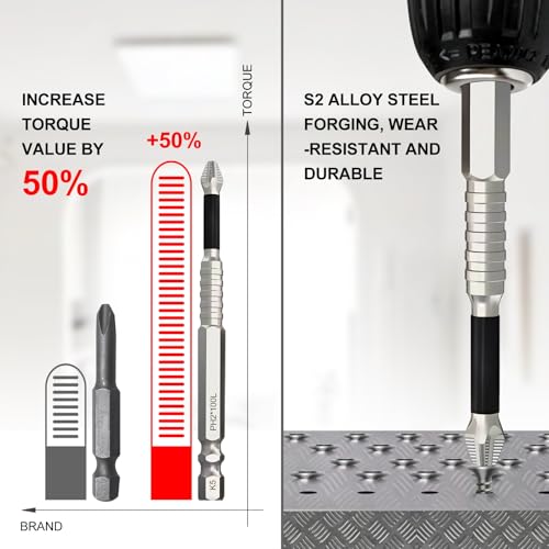 Image of Magnetic Screwdriver Bit Set, Strong Magnetic Anti Slip Durability Screwdriver Drill Bit Set,25 50 65 70 100 120 150MM Magnetic Screwdriver Bits (7pcs)