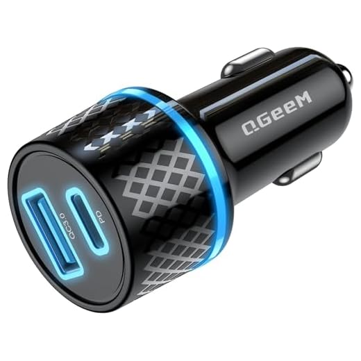 USB C Car Charger Adapter,QGeeM 42.5W 2 Port Fast Car Charger with Power Delivery & Quick Charge 3.0 Compatible with iPhone12/12 Pro/Max/12 Mini/iPhone 11/Pro/Max/XR/XS/Max/8/8P,iPad Pro 2020,MacBook