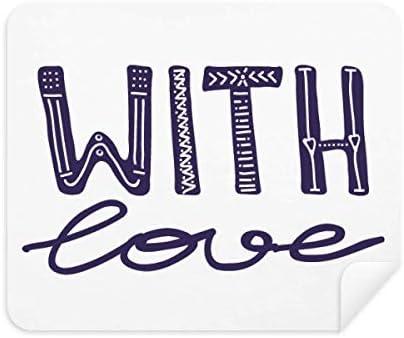 with Love Cute Quote Handwrite Cleaning Cloth Screen Cleaner 2pcs Suede Fabric image 2