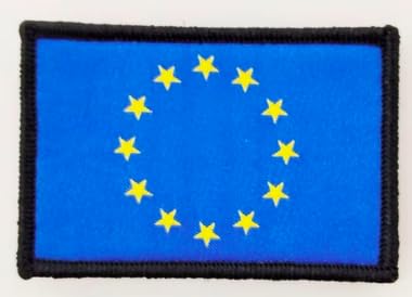 Patch Ricamate Bandiera Toppe Bandiera Unione Europea Con Colori Ufficiali - Toppa Unione Europea - Toppe Unione Europea Ricamate - Toppe Unione Europ