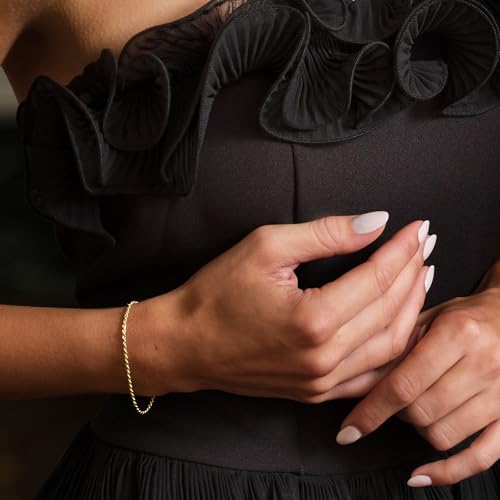 Pure Collection by Ross-Simons 1.5mm 14kt Yellow Gold Twisted Rope-Chain Bracelet4