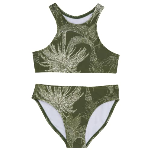 Image of SwimZip Girls' Halter Top and Bikini Bottom 2 Piece Set UPF 50+ Sun Protection