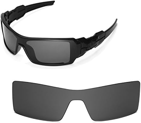 Walleva Replacement Lenses for Oakley Oil Rig Sunglasses - Multiple Options (Black - Polarized)