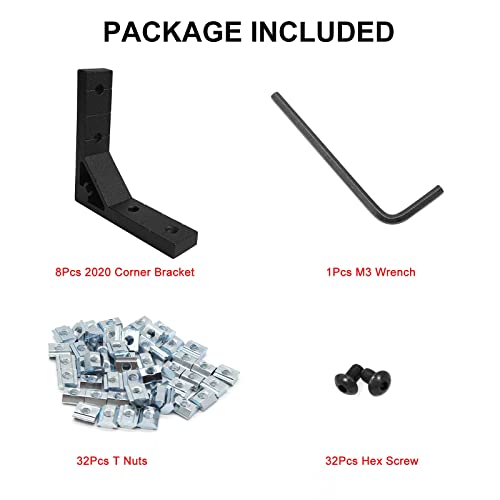 Aluwinkel 20x20 Aluprofil Eckwinkel Verbinder 8pcs mit M5 Muttern und M5 Schraube für Alu Profil 20x20