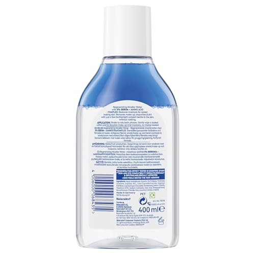 NIVEA Regenerating Serum Infused Micellar Water 400 ml (13.53 fl oz) – with Amino Acid – Gentle Face Cleanser & Makeup Remover for Daily Skincare Routine – Suitable for Sensitive Skin - image 2