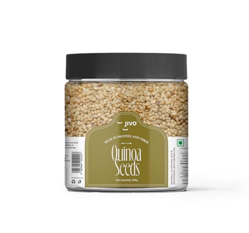 Image of Jivo Premium Quinoa Gluten Free | Gluten-Free | Saponin Free | High Protein & Fiber | Healthy Breakfast, Diet Food for Weight Management | 100% Wholegrain Cereal | Quinoa Jar 200g