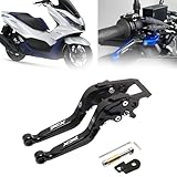 MAORANG For PCX160 150 125 2025 フロントおよびリアディスクブレーキ、パーキング機能付き改造ブレーキホーン、プルロッド、PCX160 150 125 2021-2025 オートバイアクセサリー (ブラック) [並行輸入品]