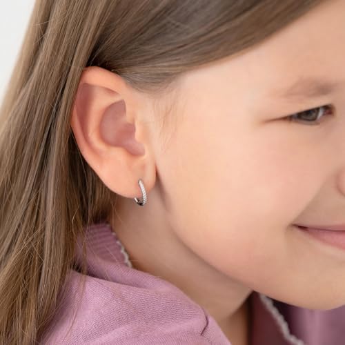 925 Sterling Silver Twisted Rope Hoop Earrings For Little Girls and Preteens 11mm - Children's Hoop Earrings - Young Girls Lightweight Roped Hoop Earrings3