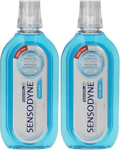 Sensodyne Enjuague Bucal Cool Mint, Para Dientes Sensibles, Protección Duradera Sin Alcohol, Alivio Clínicamente Probado, 500 ml (Paquete de 2)