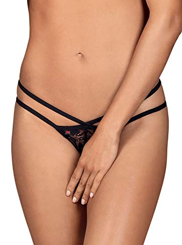 Obsessive 860 Damesstring Sexy Open, Zwart - Image 3