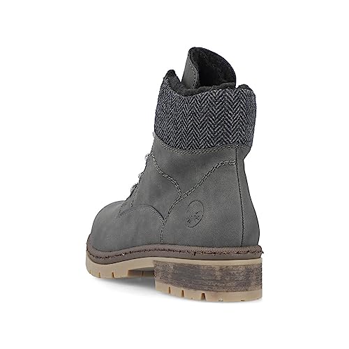 Rieker Damen Schnürstiefeletten Y7424, Frauen Stiefeletten,Boots,Stiefel,Bootee,Booties,halbstiefel,Kurzstiefel,grau (45),42 EU / 8 UK
