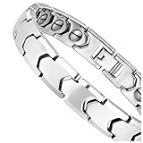 Urban Jewelry Men’s Tungsten Carbide Interlocking Track Link Bracelet, Polished Silver, 8.3', 10 mm Wide, Durable, Scratch‑Resistant, Secure Clasp