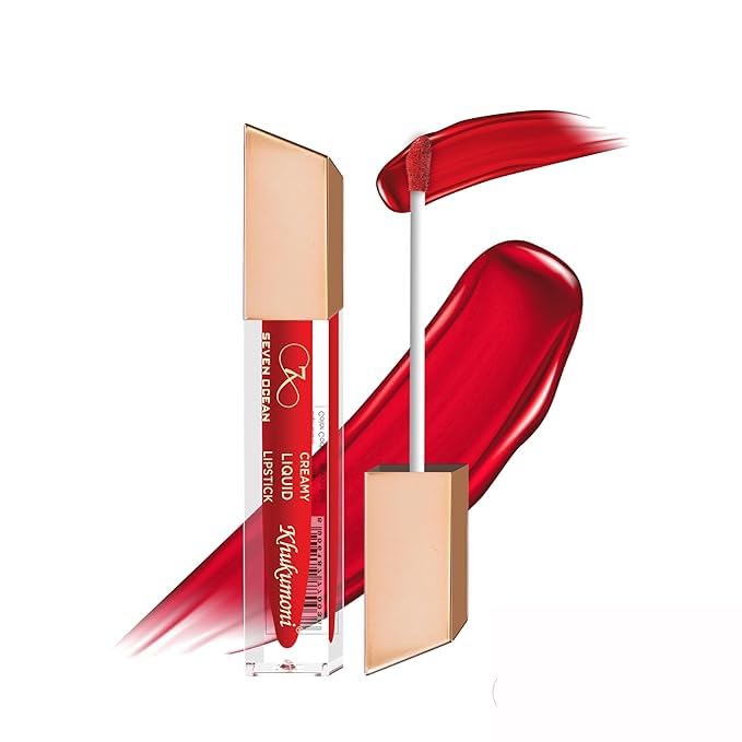 Image of Khukumoni Liquid Lipstick Red Shot | Waterproof & Smudge-Proof | Long Lasting | Daily Wear Lipstick for Women (5ml)