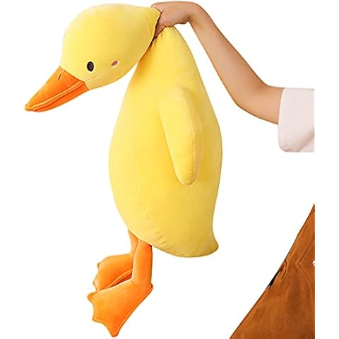 FGTLJ Velvety Yellow Duck Plush Soft Body Pillow, 35.4'' Giant Lifelike Stuffed Duckie Animals Hugging Toy, Cuddly Mallard Ducking Plushie Dolls Gifts for Kids Children Xmas Birthday Cover