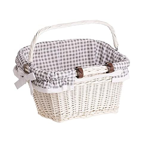 Fahrradkorb, Korb für EIN Fahrrad, Retro Fahrrad Korb Vintage Stil ,Dunkelbraun, Fahrradkorb aus Weide Cover