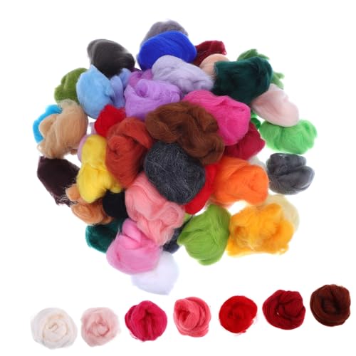 Gogogmee Wool Roving for Needle Felting Bulk Pack of Soft Comfortable Felting Wool Yarn