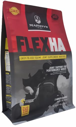 Majesty's Flex HA Wafers - Superior Performance Horse / Equine Joint Support Supplement - HA, Vitamin C, Yucca, Glucosamine - 60 Count (2 Month Supply)