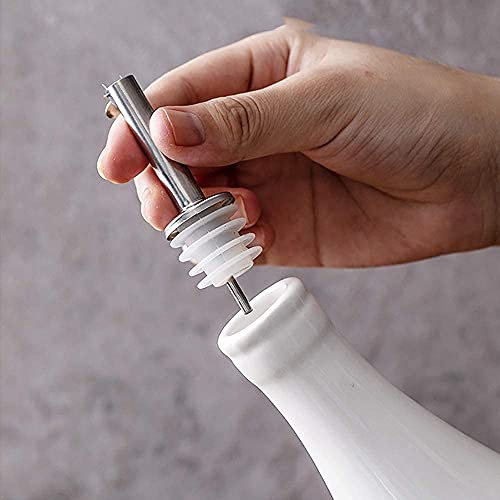 WDCDYQDH Keramik-Olivenöl-Spenderflaschen-Set 400 ml, Sojasauce, Essig, flüssige Menage, Gewürz zum Kochen, Edelstahl, Dose 4 WDCDYQDH Keramik-Olivenöl-Spenderflaschen-Set 400 ml, Sojasauce, Essig, flüssige Menage, Gewürz zum Kochen, Edelstahl, Dose