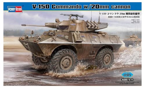 Maquette V-150 Commando 1:35 Hobbyboss kit de montage véhicule blindé canon 20mm pour diorama