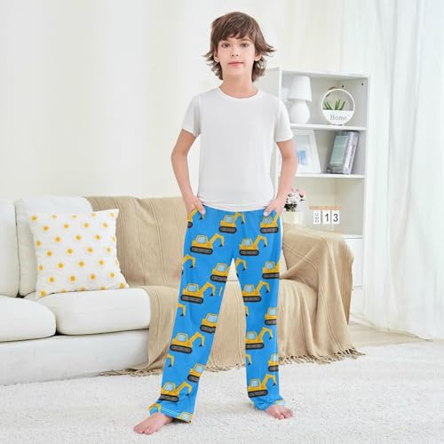 Pajama Pants Excavator Pattern Long Sleep Pants Lounge Bottoms4