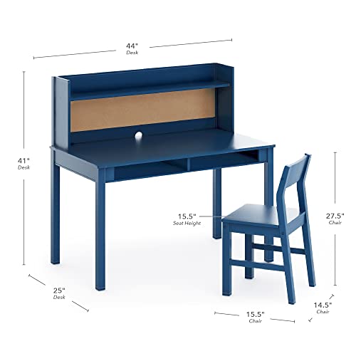 Martha-Stewart-Kids-Desk-with-Hutch-and-Chair-Set-by-Guidecraft-Navy-Kids-Wooden-Study-Table-with-Storage-and-Corkboard-Wood-Bedroom-or-Furniture-Set-for-Boys Martha Stewart Kids Desk with Hutch and Chair Set by Guidecraft Navy Kids Wooden Study Table with Storage and Corkboard Wood Bedroom or Furniture Set for Boys